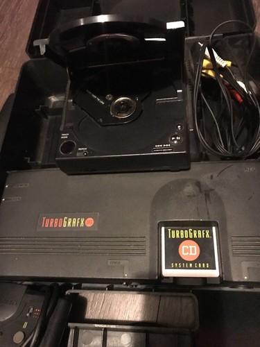 Turbo Grafx 16 And Turbo Cd Attachment.  Case. Works Great
