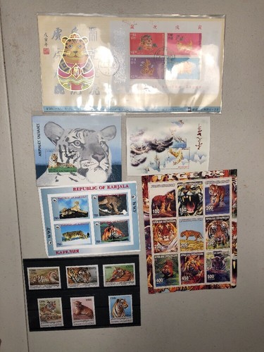 Huge Lot 1998 Year of the Tiger Philatelic Stamps-China Hong Kong Thailand