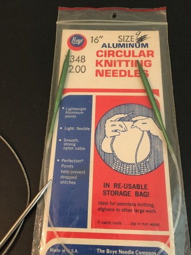 6 Lot Vintage Bernat Boye Circular Knitting Needles Nylon Aluminum 4 6 9  Extras