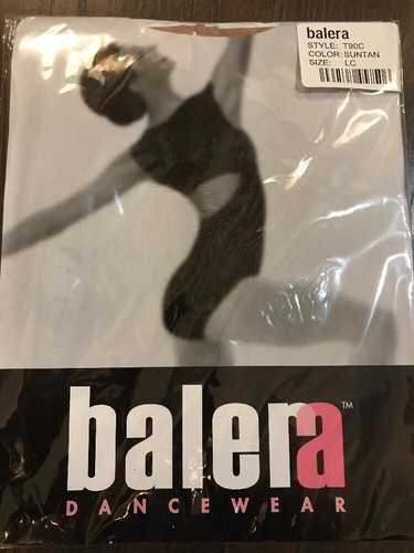 2 Pair Balera Dancewear Tights Large Child LC T90C Dance Convertible Suntan
