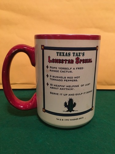ACME Tazmanian Devil 1992 Warner Bros Texas Taz Mug