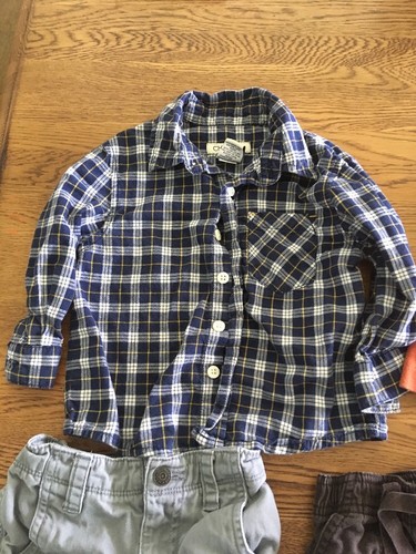 Very Good Condition Boys 12 Mth  Long Sleeve Outfits Lot Of 8 Plaid, Camo & Dino