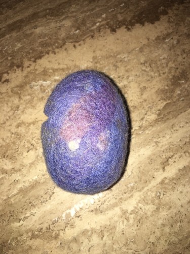 HANDMADE NEEDLE FELTED Blue EGG IT OPENS UP YOLK INSIDE