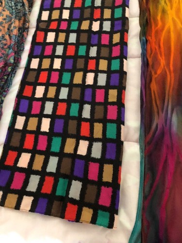 3 Rectangular Silk Scarfs 100% Silk Approximately 50”X10” Infinity Scarf Lot #5