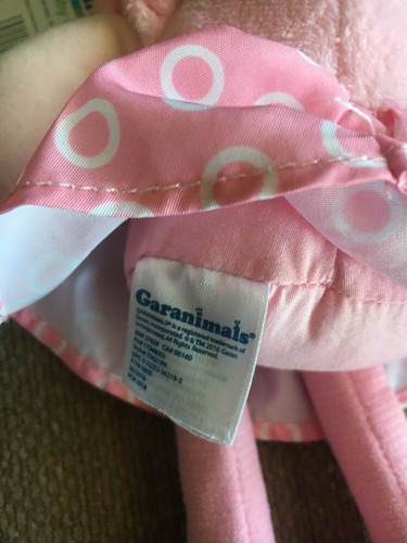 Garanimals Pink Plush My First Doll Baby Girl Brunette Brown Hair Rattle New