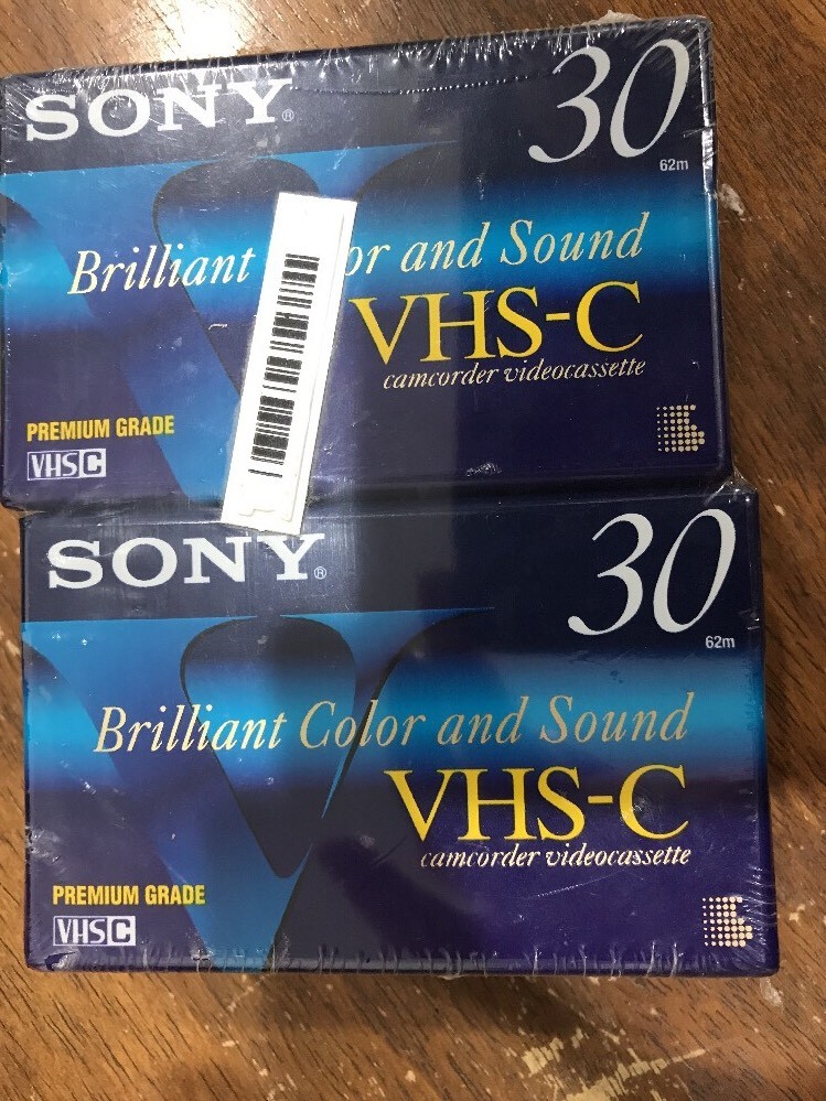 Sony VHS-C Premium Grade 30 min Camcorder Videocassette 2 packs OF 2  NIP