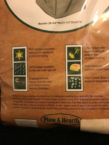 Plow & Hearth All-Weather Cover- Rocking Chair