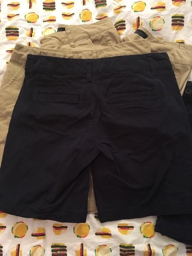 Lot Of 5! Aeropostale Khaki Bermuda Shorts •2 NAVY-3 KHAKI• Sz 2