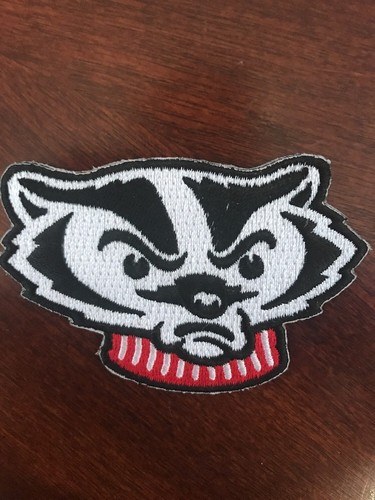 Wisconsin Badgers Vintage Embroidered Iron on Patch  (Old Stock) 3"  X 2"