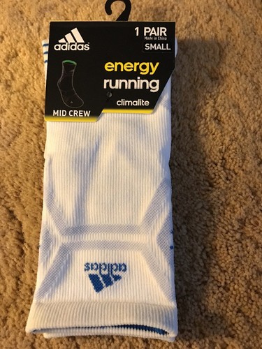 Adidas ENERGY RUNNING NO SHOW/Mid Crew Socks Mens/Womens Sm/