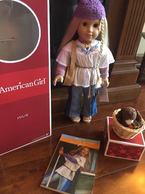 American Girl Doll JULIE WITH BOOK AND ACCESSORIES AND NUTMEG