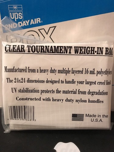Gator Grip Tournament Weigh in Bag Clear GG-BAG-CLEAR New Sealed Free Shipping