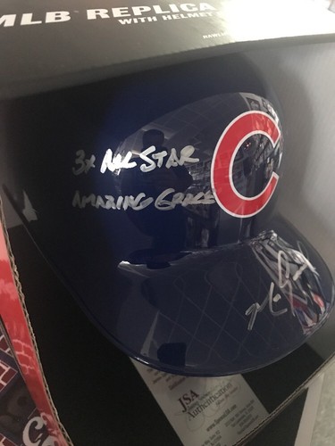 Mark Grace Signed MLB Batting Helmet 4 Inscriptions JSA Autographed Cubs