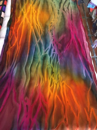 3 Rectangular Silk Scarfs 100% Silk Approximately 50”X10” Infinity Scarf Lot #5