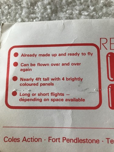 4 Feet High Toy Hot Air Balloon By Coles Action England 1980’s Sealed RARE