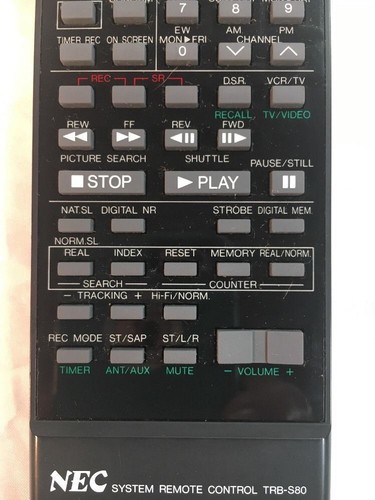 NEC System Remote Control TRB-S80 Timer LCD Display Original Vintage