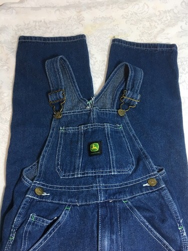 john deere denim unisex tractor bib carpenter overalls childrens size 6