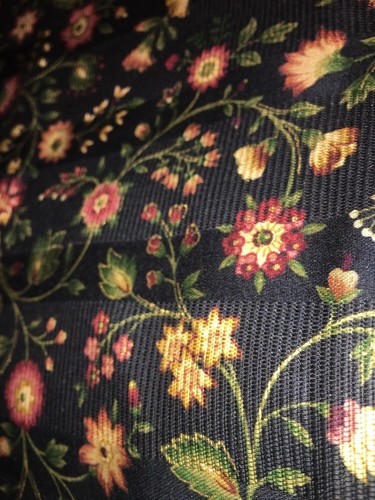 MILL CREEK FABRICS Screen Print EMBOSSED FLORAL BLACK 2+ YARDS 54