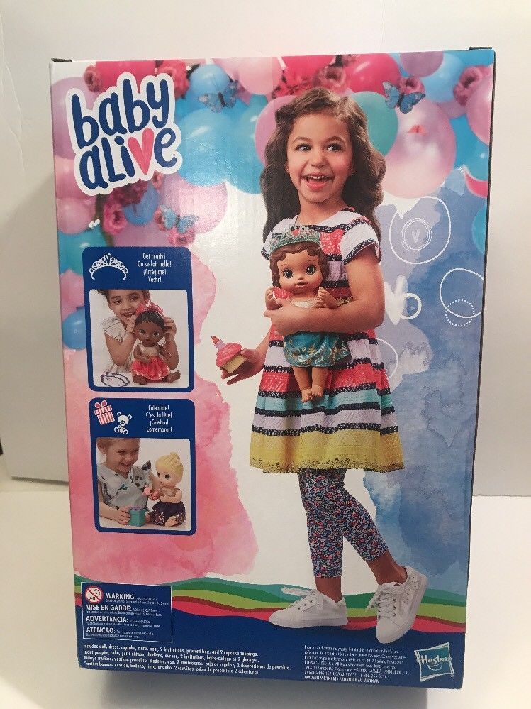 Hasbro Baby Alive Cupcake Birthday Baby Black Sculpted Hair NIB