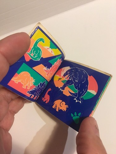 RARE Vintage Sanrio Dinosaurs T Rex Mini Sticker Book 1995 NEW Perfect Stickers