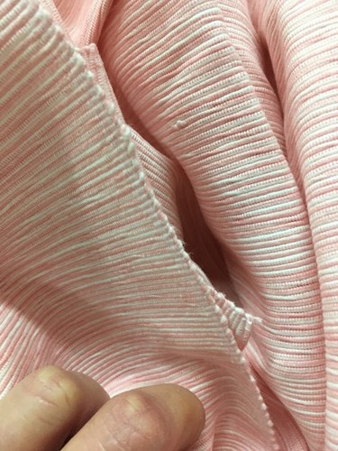 Woven Simple Stripe Fabric With Shades Of Pink N White 100% Cotton Drapery