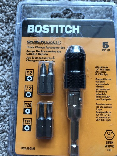 5-Piece Compact Quick Load Accessory Set by Bostitch - New - High Quality Tool!