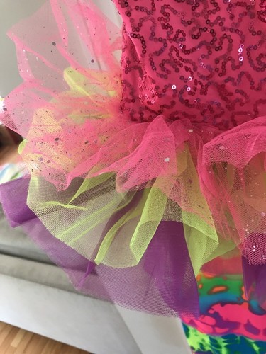 Weissman Dance Costume Tutu Leggings Tie-Dye Size LC 14 Large 80’s Recital