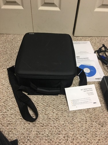 Dell M209X Projector In Case With Remote, Manuals & Cords