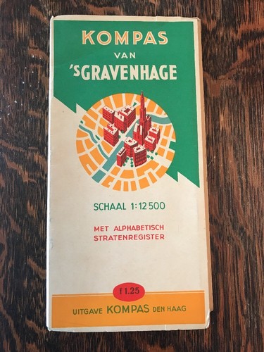 Vintage Map Kompas van S-Gravenhage The Hague Netherlands Dutch