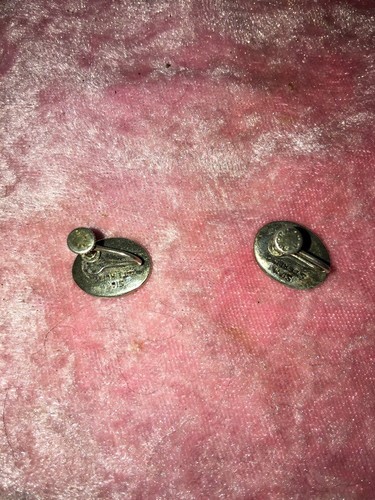 Vintage Siam Sterling Silver White Enamel Dancer Screw Back Earrings