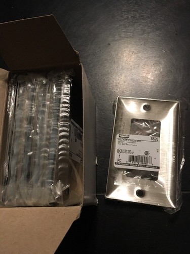 LOT OF 10 HUBBELL WIRING DEVICE-KELLEMS SS26 Plate,Wall,1 Gang,Silver