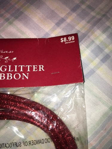 15 Ft Red Bendable Glitter Rope Ribbon Christmas Decoration Crafts Valentine day