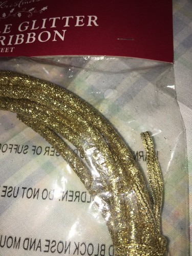 15 Ft Gold Bendable Glitter Rope Ribbon Christmas Decoration Crafts, Deco