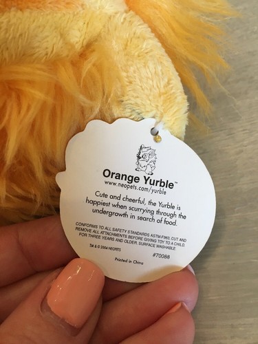 2004 Orange Yurble Neopets Plush - Excellent Condition with Tag
