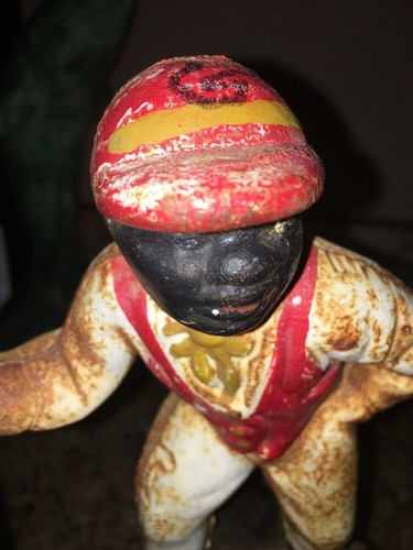 RARE Antique Cast Iron Statue Black Americana