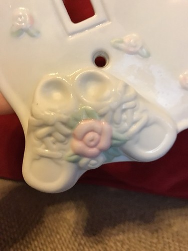 Vintage Porcelain Light Switch Plate Cover Double Nursery Baby Pastel