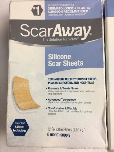 4 SCARAWAY SILICONE SCAR SHEETS 12 Reusable sheets per box EXP 2022