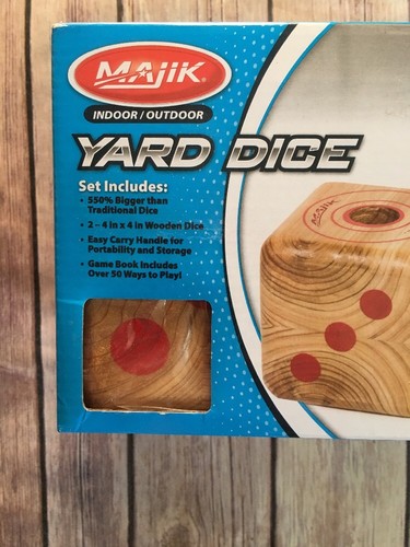 BRAND NEW Majik Wooden Yard Dice Set - Solid Wood - Game Book Over 50 Ways Play