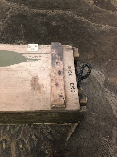 Vintage Wooden Rectangle Ammunation/Artillery Box w/Lid 32”x12”