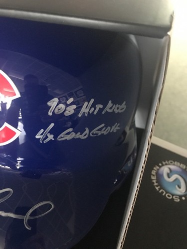 Mark Grace Signed MLB Batting Helmet 4 Inscriptions JSA Autographed Cubs