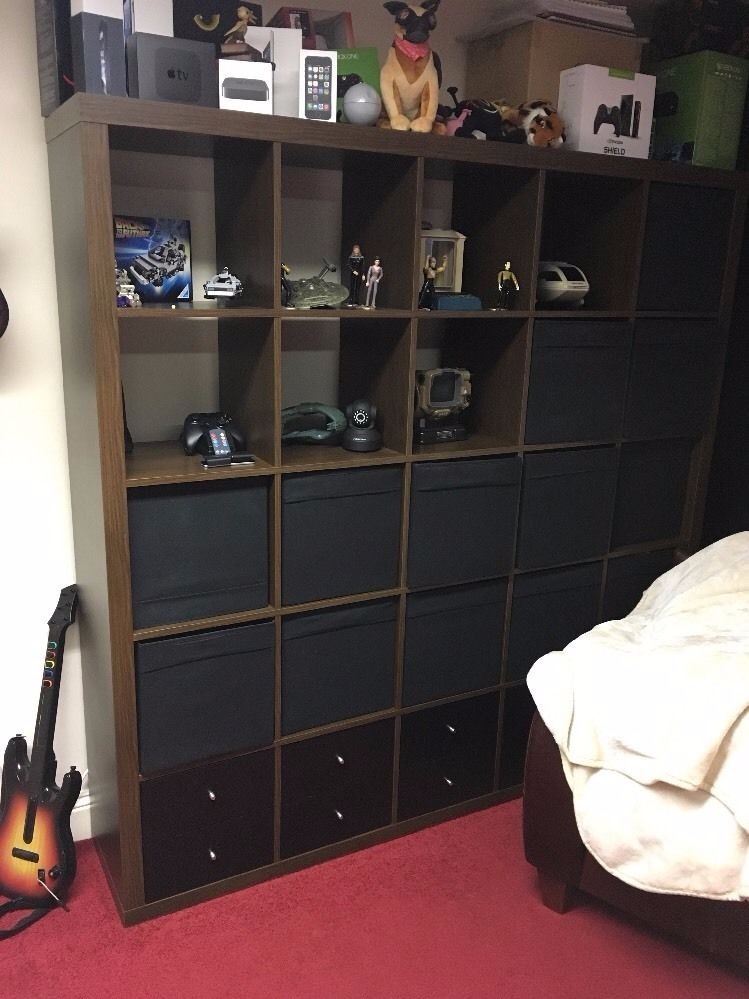 Ikea 5x5 Expedit now Kallax black brown Bookcase Shelving Unit Only in Pulborough, West Sussex