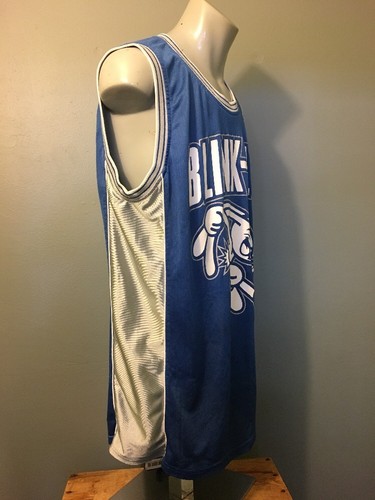 Vtg Blink 182 Blue Poly Mesh Basketball Jersey Mens 2X Tank Top Shirt Bunny Punk