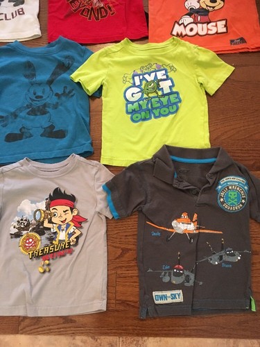10 Piece Boys Top Short-sleeve Lot Size 3T Toy Story Mickey Mouse Planes EUC