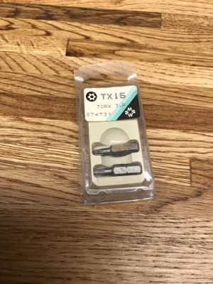 Wera 074731 TORX, TX15 SECURITY Insert Bit With 1/4'' Drive Pack Of 2