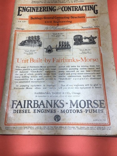 Fairbanks-Morse Diesel Engine Motors Pumps Catalog 1926