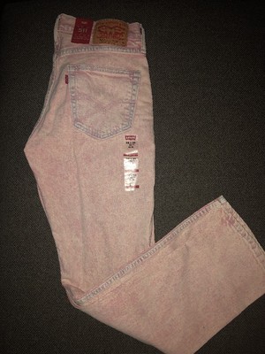 对于出售 NWT Levis 511 Slim Fit Stretch Jeans Zeke Pink 32x30