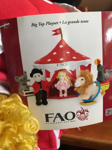 FAO Schwarz Big Top Circus Playset Includes Plush Animals and Tent New