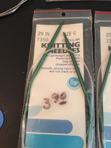 6 Lot Vintage Bernat Boye Circular Knitting Needles Nylon Aluminum 4 6 9  Extras