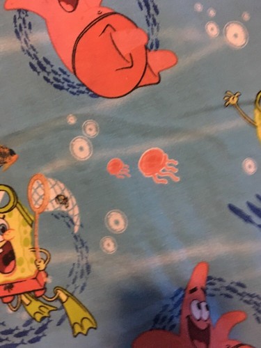 SPONGE BOB TWIN flat bed sheet fabric Patrick my tongues longer