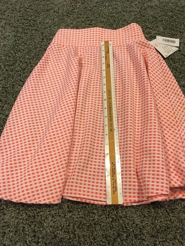 LuLaRoe Girls Skirt Size 12 Orange Checked